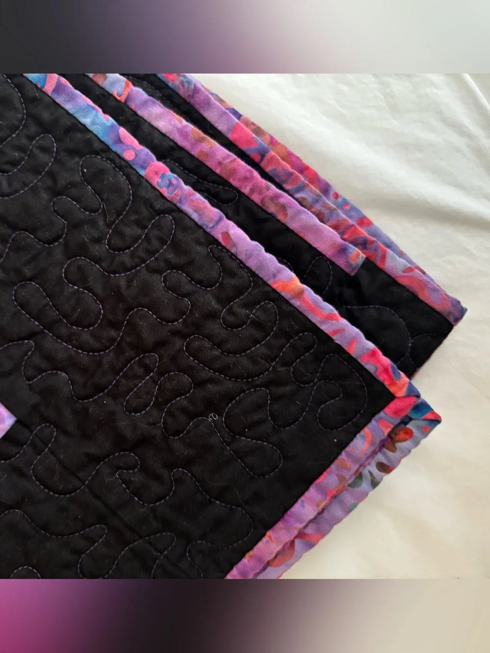 Handmade Batik Patchwork Throw Quilt Purples Size 55